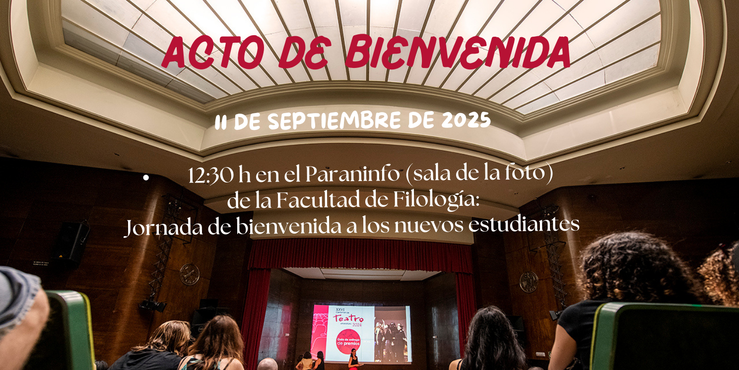 Acude al acto de bienvenida el 11 de septiembre ¡Te esperamos!